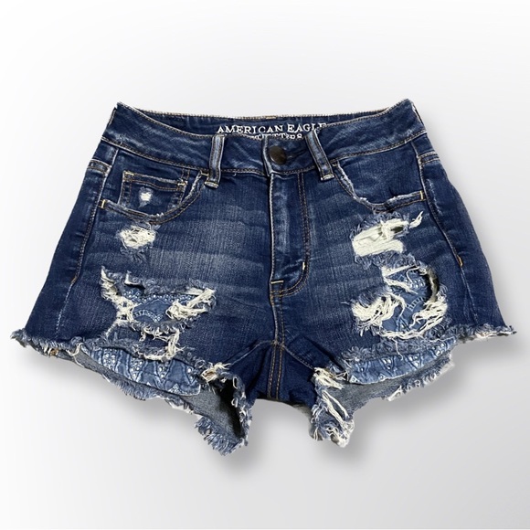American Eagle High-Rise Denim Shorts, Size 0 - Picture 1 of 6